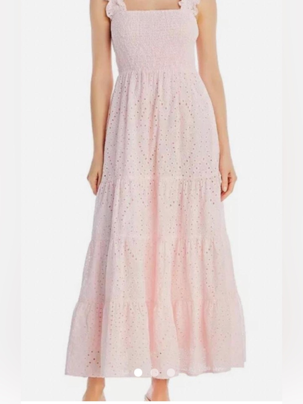 Eyelit maxi pink summer dress